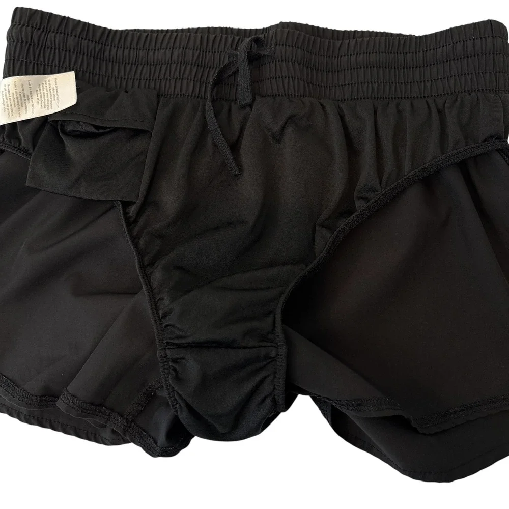 Asics Womens Black Running Shorts Reflective Brief Liner Athletic M #457 - Picture 3 of 7